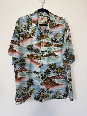 Hilo Hattie Hawaii Hawaiian Men's Short Sleeve Shirt Tropical Island Print XL